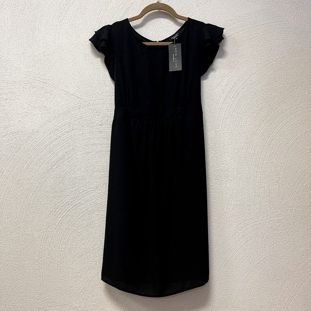 NWT New Look Maternity Black Knee Length Short Sleeve Dress sz 12